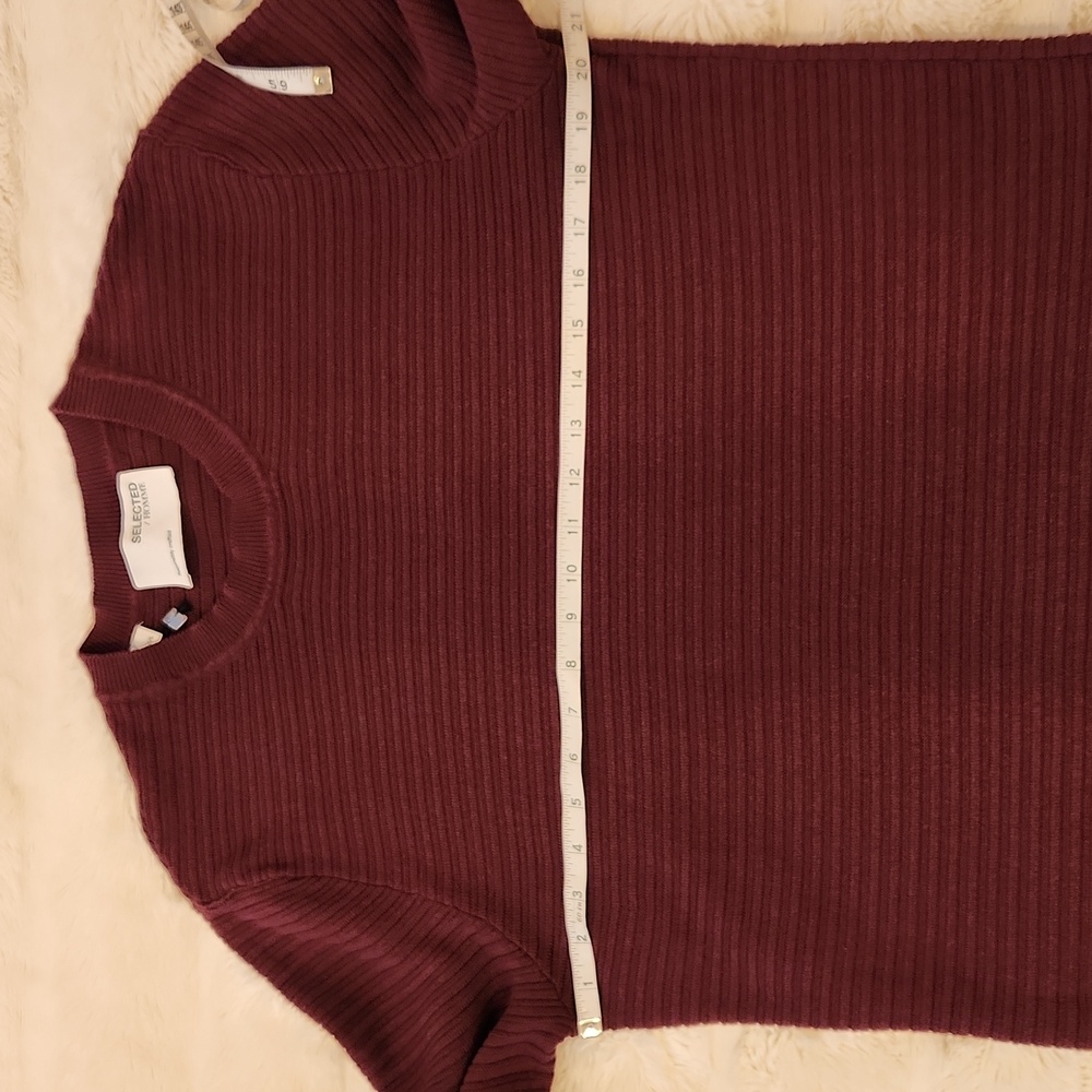 Selected Homme Men “Masei” Knit Crew Neck in Maroon Burgundy color size L - Picture 15 of 17